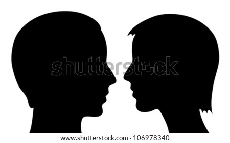 Similar – Man and woman face each other