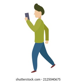 A man or woman is walking down the street. Set of different people in flat style. A simple drawing of a person. Vector illustration isolated on white background