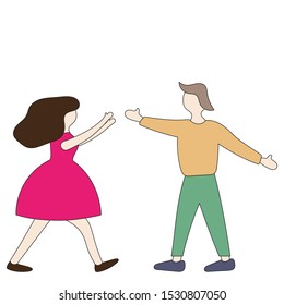 Man and woman want to hug