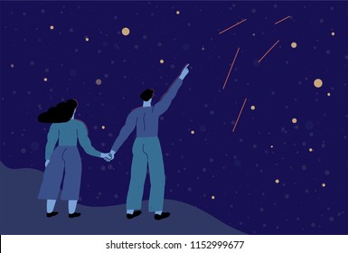  man and woman watching Meteor Shower