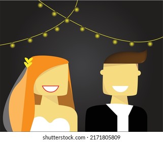man and woman wedding, vector, illustration