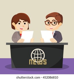 a man and woman were news anchor
