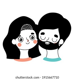 hombre y mujer en un diseño de ilustración vectorial de fondo blanco