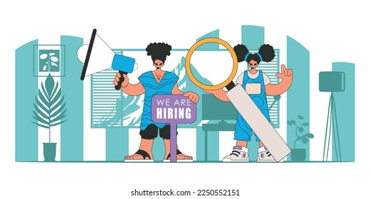 Man and woman workers in the field of Human resource and recruitment.