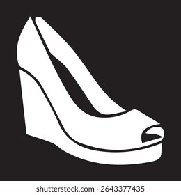 Man Woman's Shoes Boots Sandal Icon Vector Art Illustration, Black and White Outline Design
