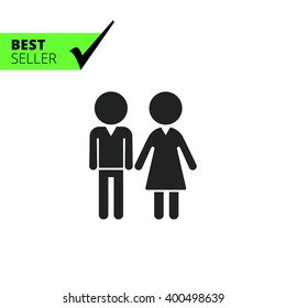 Man and woman's silhouettes