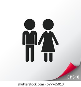 Man and woman's silhouettes