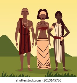 man, women from african aboriginal
