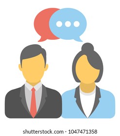 
A man and women communicating with each other concept of communication

