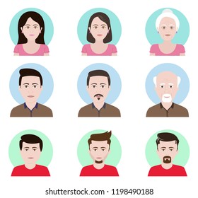 Man and women in  different ages