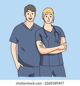 Man and Women Doctors in the hospital