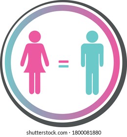 man and women equality pictogram sing; can use for print or web. girls power symbol. we can do it; 