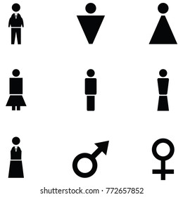 man and women icon set