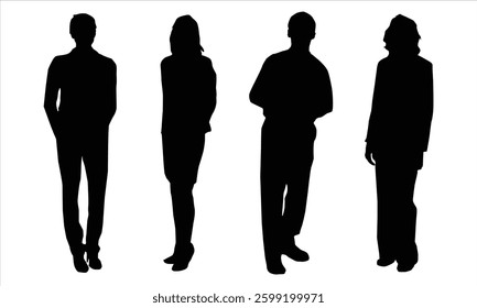 Man and women silhouette  vector set