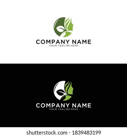 Man and women skin care logo design vector