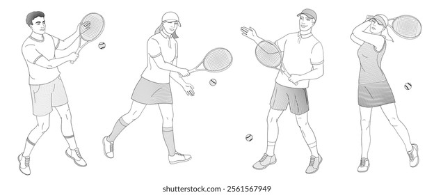  man and women in tennis uniform with tennis racket