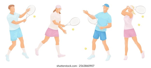 man and women in tennis uniform with tennis racket