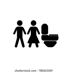 Man and Women in Toilet Icon.