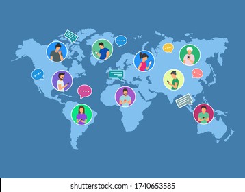 Man and women using mobile smarthone, tablet and laptop for multicultural social networking and texting
