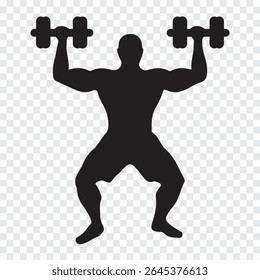 Homem e Mulheres levantamento de peso silhueta ícone set. Design de ícone de levantamento de peso de variedade. Atleta humano, levantador de peso e esporte. isolado no fundo branco. Ilustração vetorial. EPS 10.