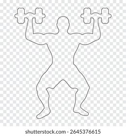 Homem e Mulheres levantamento de peso silhueta ícone set. Design de ícone de levantamento de peso de variedade. Atleta humano, levantador de peso e esporte. isolado no fundo branco. Ilustração vetorial. EPS 10.