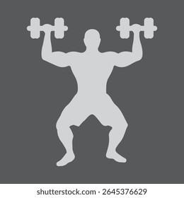 Homem e Mulheres levantamento de peso silhueta ícone set. Design de ícone de levantamento de peso de variedade. Atleta humano, levantador de peso e esporte. isolado no fundo branco. Ilustração vetorial. EPS 10.