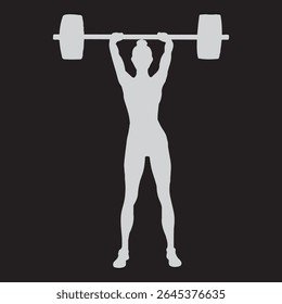 Homem e Mulheres levantamento de peso silhueta ícone set. Design de ícone de levantamento de peso de variedade. Atleta humano, levantador de peso e esporte. isolado no fundo branco. Ilustração vetorial. EPS 10.