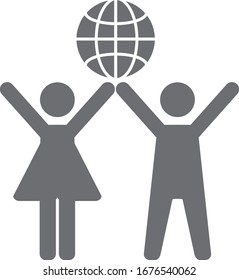 man women world win hands together peace