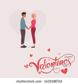 Man & Women.Boy,girl,gentleman,lady,male & female icon.Romantic couple with hearts shape.Happy Valentines Day 14 February illustration.Romantic happy loving couple.Valentine's Day, love & relationship