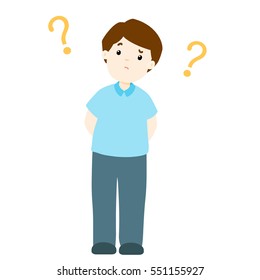 Man wondering cartoon character vector illustration