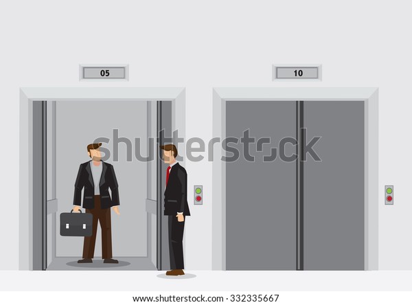 Man Work Bag Inside Elevator Man Stock Vector (Royalty Free) 332335667