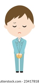 It is man in work clothes illust.