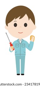 It is man in work clothes illust.