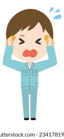 It is man in work clothes illust.
