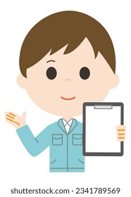 It is man in work clothes illust.