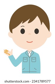 It is man in work clothes illust.