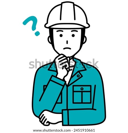 A man in work clothes thinking