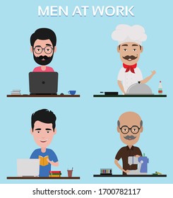 Man at work - Engineer, Cook, Teacher and Tailor