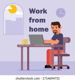 Man work from home 2020