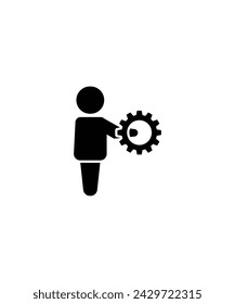 hombre con icono de trabajo, vector mejor icono plano.