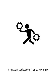 man with work icon,vector best flat icon.