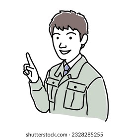 man in work clothes,　Vector Illustration