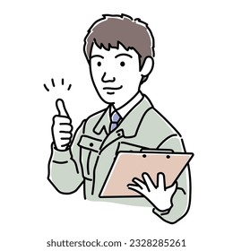 man in work clothes,　Vector Illustration