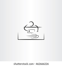 man work on pc computer icon 