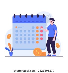 Man work with schedules on calendars for effective time management and project planning