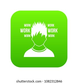 Man and work words icon digital green for any design isolated on white vector illustration