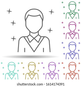 Man worker avatar multi color style icon. Simple thin line, outline vector of avatar icons for ui and ux, website or mobile application