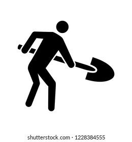Man worker construction sign icon vector logo template
