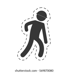 man worker helmet figure pictogram vector illustration eps 10