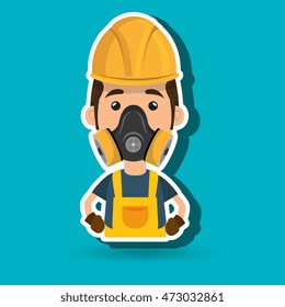 Woman Worker Mask Gas Vector Illustration Stock Vector (royalty Free 